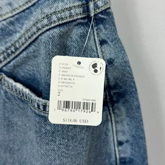 New Free People Come As You Are Denim Maxi Skirt in Medium Indigo Women's Size 2 - Picture 5 of 10